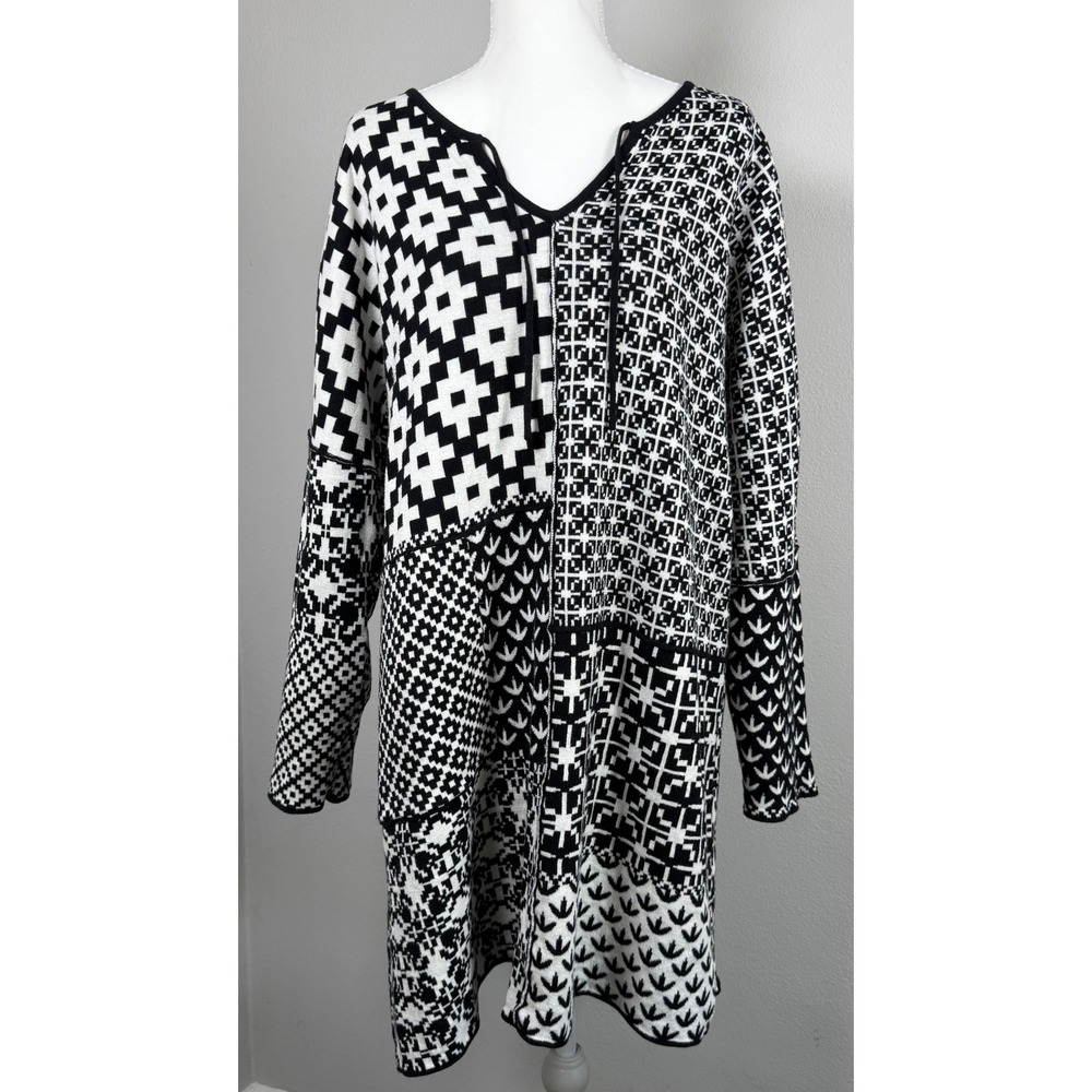 Gudrun Sjoden‎ Sweater Dress Women M Patchwork Organic Scandinavian Lagenlook